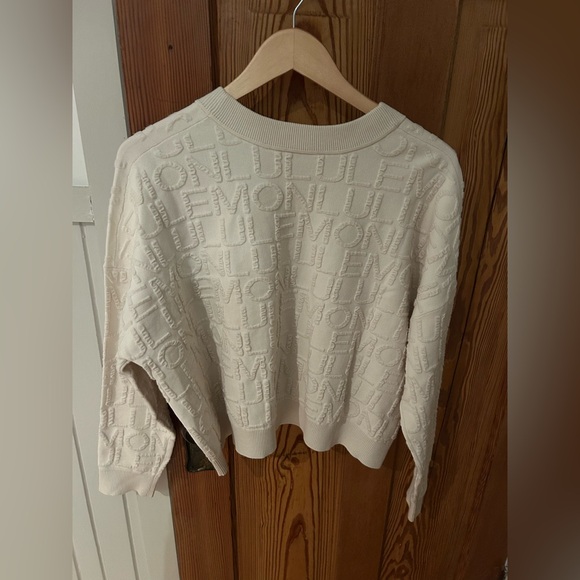 lululemon athletica Sweaters - Lululemon Athletica Jacquard Cotton Blend Cream Crew Neck Sweater Size Medium